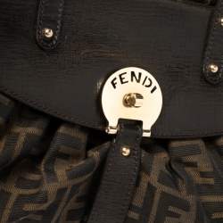 Pre Owned Fendi Brown Zucca Canvas and Leather Magic Bag