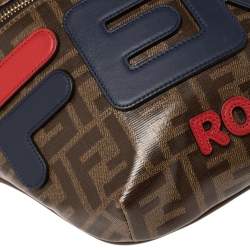 Fendi Brown Zucca Coated Canvas and Leather Spalmati Mania Belt Bag