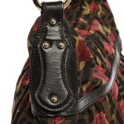 Pre Owned Fendi Brown Zucca Floral Print Canvas and Leather Chef Shoulder Bag
