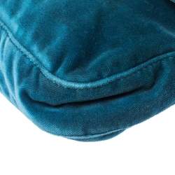 Pre Owned Fendi Blue Velvet and Python Mama Baguette Bag