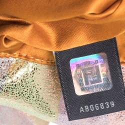 Pre Owned Fendi Multicolor Shimmer Pequin Suede Sweety Sweet Flap Baguette Bag
