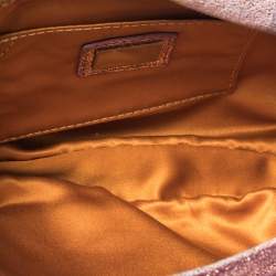 Pre Owned Fendi Multicolor Shimmer Pequin Suede Sweety Sweet Flap Baguette Bag