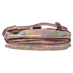 Pre Owned Fendi Multicolor Shimmer Pequin Suede Sweety Sweet Flap Baguette Bag
