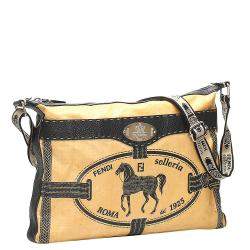 مملوكة مسبقًا Fendi Beige Canvas Selleria Borghese Crossbody Bag