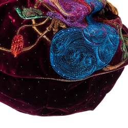 Pre Owned Fendi Multicolor Embroidered Squirrel Velvet Spy Bag