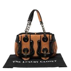 Pre Owned حقيبة كتف فندي B جلد وجلد بني/ أسود لامع