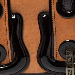 Pre Owned حقيبة كتف فندي B جلد وجلد بني/ أسود لامع