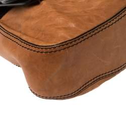 Pre Owned حقيبة كتف فندي B جلد وجلد بني/ أسود لامع