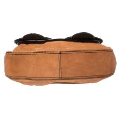 Pre Owned حقيبة كتف فندي B جلد وجلد بني/ أسود لامع