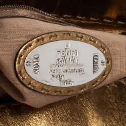 Pre Owned Fendi Gold Selleria Leather Villa Borghese Tote