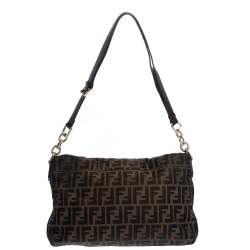 مملوكة مسبقًا Fendi Tobacco Zucca Canvas Mia Flap Shoulder Bag