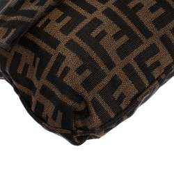 Pre Owned Fendi Tobacco Zucca Canvas Mia Flap Shoulder Bag