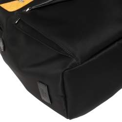 مملوكة مسبقًا Fendi Black Nylon, Leather and Fur Monster Eyes Backpack