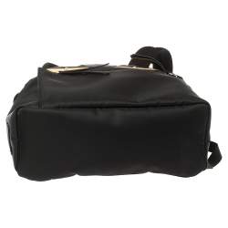 مملوكة مسبقًا Fendi Black Nylon, Leather and Fur Monster Eyes Backpack