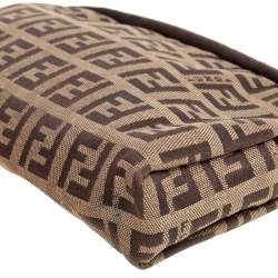 Pre Owned  Fendi Beige/Brown Zucchino Canvas Pouch