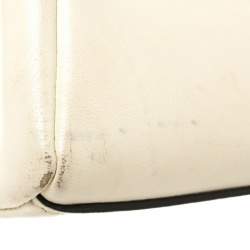 Fendi Off White Leather Micro Peekaboo Top Handle Bag