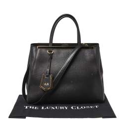 مملوكة مسبقًا Fendi Black Leather Medium 2Jours Tote