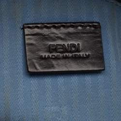 Pre Owned Fendi Blue Leather Fendista Chain Shoulder Bag