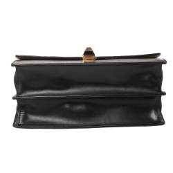 Pre Owned Fendi Black/Brown Zucca Embossed Leather Kan I Top Handle Bag
