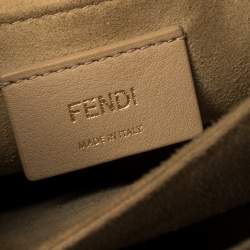 Pre Owned Fendi Black/Brown Zucca Embossed Leather Kan I Top Handle Bag