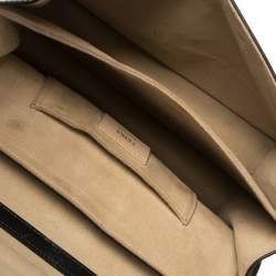Pre Owned Fendi Black/Brown Zucca Embossed Leather Kan I Top Handle Bag