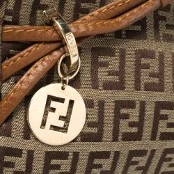 Pre Owned Fendi Beige/Brown Zucchino Canvas and Leather Baguette Bag