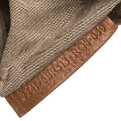 Pre Owned Fendi Beige/Brown Zucchino Canvas and Leather Baguette Bag