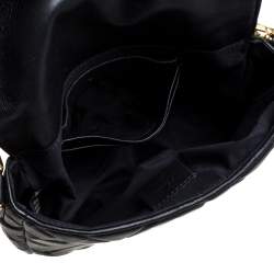 Pre Owned Fendi Black Zucca Embossed Leather Baguette Bag