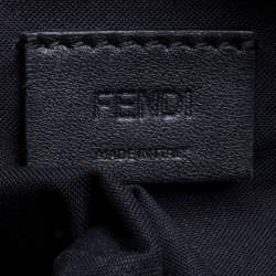 Pre Owned Fendi Black Zucca Embossed Leather Baguette Bag