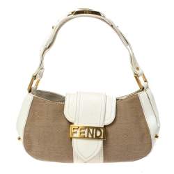 Fendi Vintage Tweed Baguette Shoulder Bag