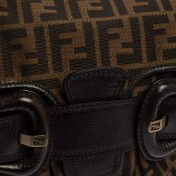 مملوكة مسبقًا Fendi Tobbaco Zucca Canvas and Leather B Bis Shoulder Bag