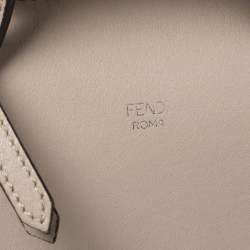 Pre Owned Fendi Beige Leather Crystal Embellished Mini By The Way Crossbody Bag