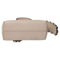 Pre Owned Fendi Beige Leather Crystal Embellished Mini By The Way Crossbody Bag