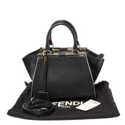 Pre Owned Fendi Black Leather Petite 3Jours Tote