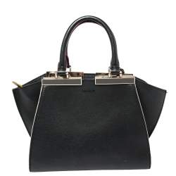 Pre Owned Fendi Black Leather Petite 3Jours Tote