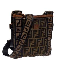 Fendi Tobacco Zucca Canvas Flat Messenger Bag