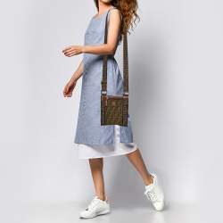Fendi Tobacco Zucca Canvas Flat Messenger Bag