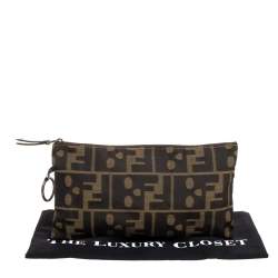 Pre Owned Fendi Tobacco Zucca Canvas Pouch