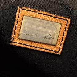 Pre Owned Fendi Black/Brown Patent and Leather B Shoulder Bag