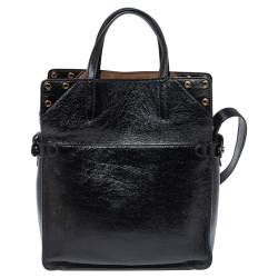 Pre Owned Fendi Black/Brown Leather and Suede Flip Tote