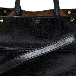 Pre Owned Fendi Black/Brown Leather and Suede Flip Tote