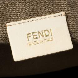 Pre Owned Fendi Beige Zucchino Quilted Canvas and PVC Tassel Tote