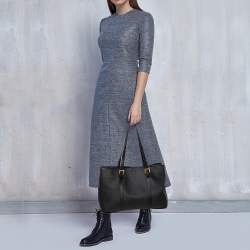 Pre Owned Fendi Black Zucchino Coated Canvas and Leather Spalmati Tote