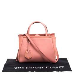 Pre Owned Fendi Peach Leather Small 2Jours Tote