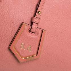 Pre Owned Fendi Peach Leather Small 2Jours Tote