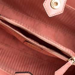 Pre Owned Fendi Peach Leather Small 2Jours Tote