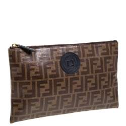 Pre Owned Fendi Coated Canvas FFreedom Pouch Bag
