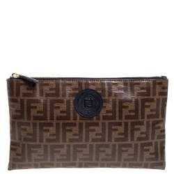 Pre Owned Fendi Coated Canvas FFreedom Pouch Bag