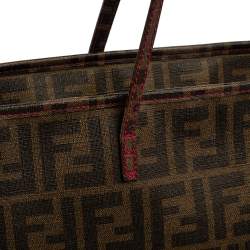 Pre Owned حقيبة شوبر فندي سبالماتي رول كانفاس توباكو زوكا مقوى