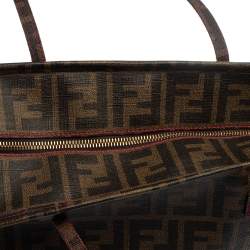 Pre Owned حقيبة شوبر فندي سبالماتي رول كانفاس توباكو زوكا مقوى